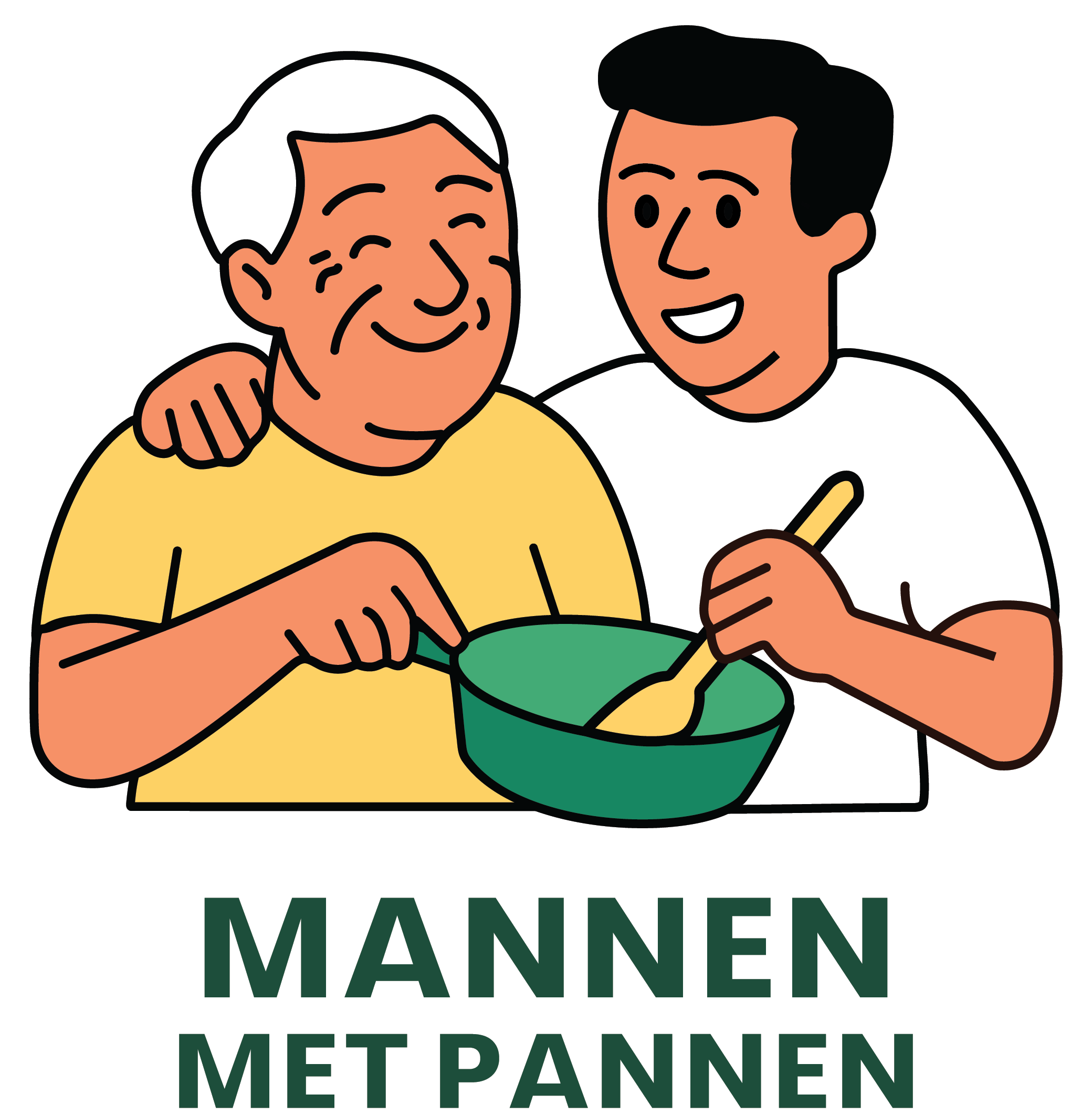Mannen met Pannen logo voor donkere achtergrond